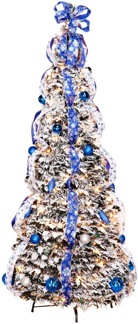 6' Snow Frosted Winter Style Pull-Up Tree by Holiday PeakTM
