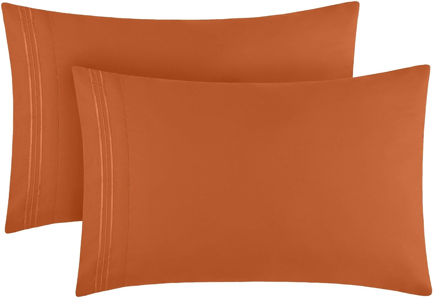 Mellanni Microfiber Pillowcases with Envelope Closure, Standard / Queen, Terracotta, 2 Count