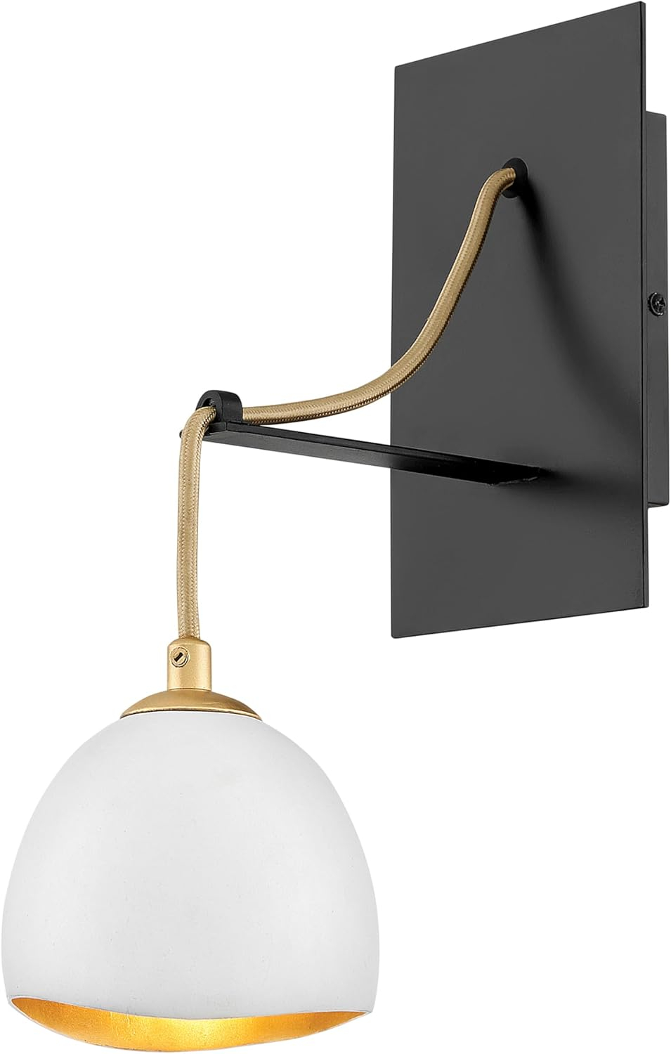 Shell Black and Gold Leaf 1-Light Candelabra Sconce
