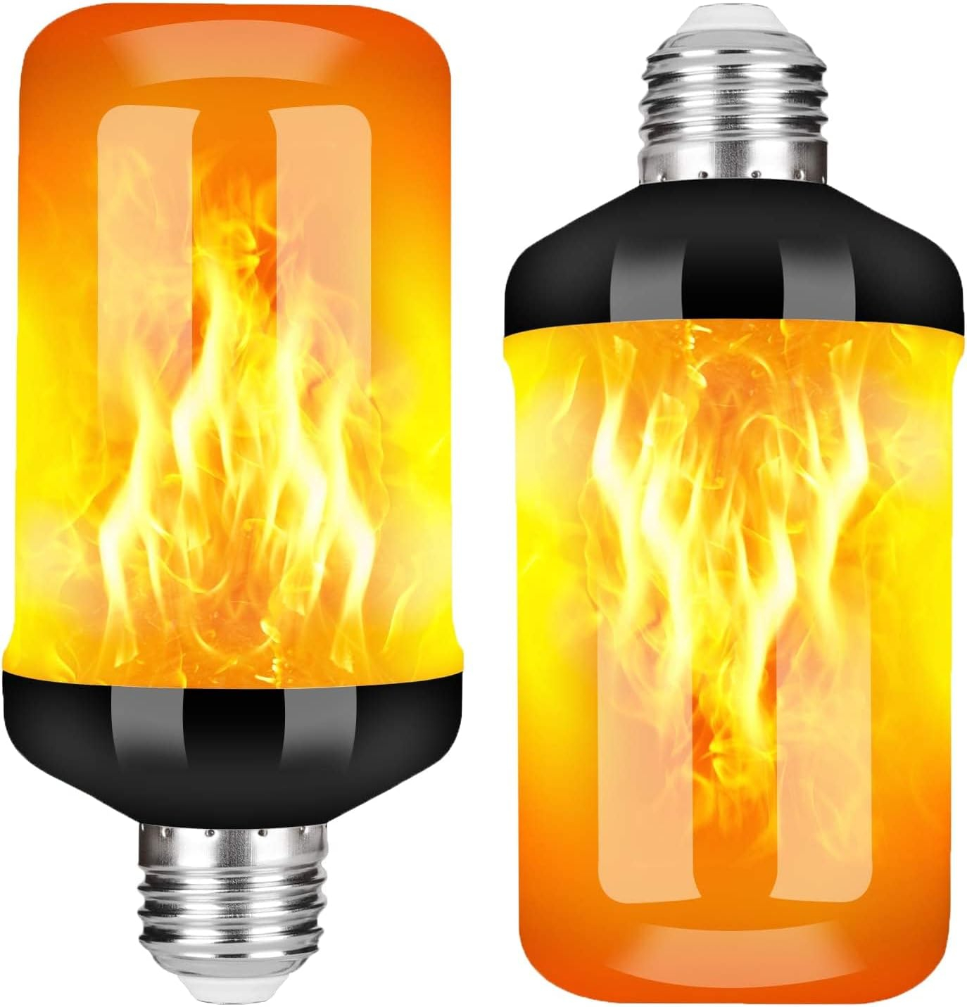 Njide LED Flame Light Bulb, Upgraded 4 Modes Fire Light Bulbs with Upside Down Effect, E26 Base Flickering Light Bulbs for Halloween Decorations, Christmas, Outdoor, Indoor, Home