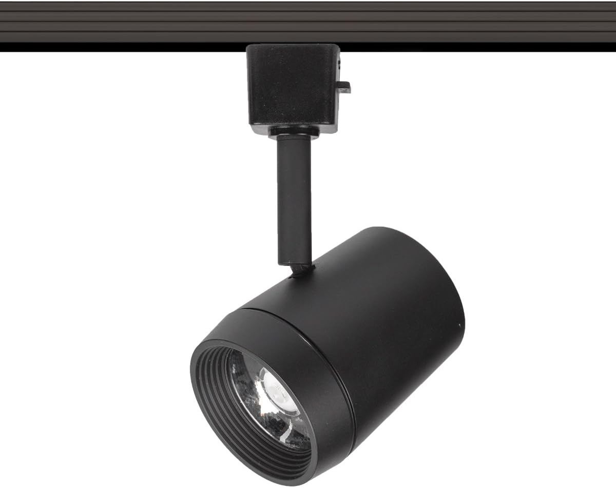 Black Adjustable LED Track Head with Die-Cast Silver Body