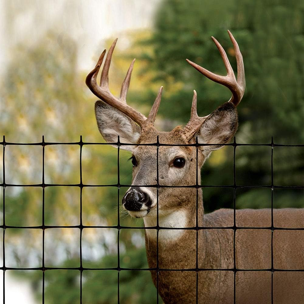 Black UV-Treated Mesh Plastic Deer Fence, 7.5-Ft x 100-Ft
