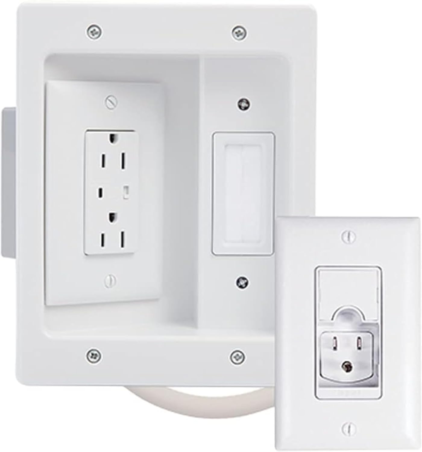 Legrand On-Q In-Wall TV Power & Cable Management Kit, White CPT306WV1