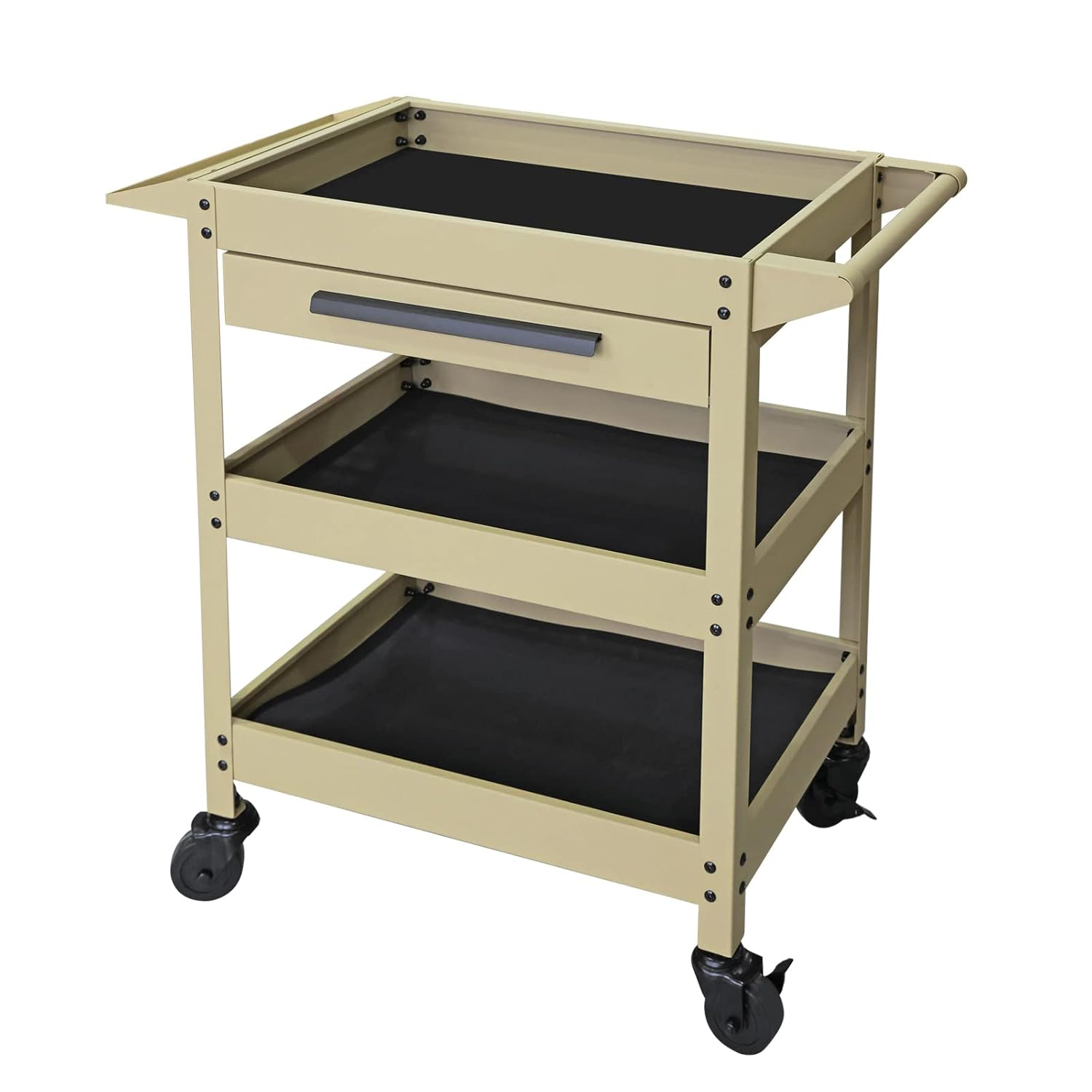 GSTANDARD APTB311Y Torin 3 Layer Rolling Tool Cart: Multifunction Utility Cart with One Slide Drawer and Service Cart for Home, Garage, Kitchen, Office or Cafe, Yellow