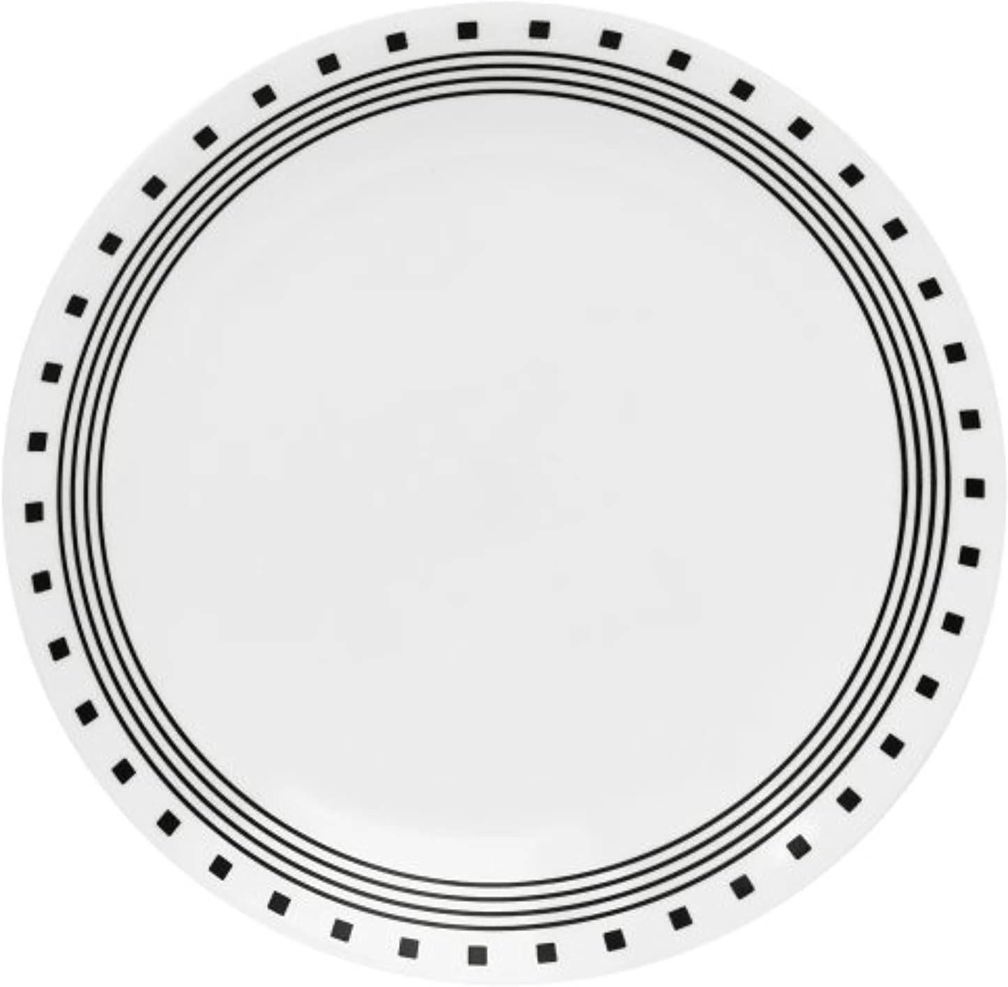Corelle Livingware Black/White Glass City Block Dinner Plate 10-1/4 in. D 1pk/each