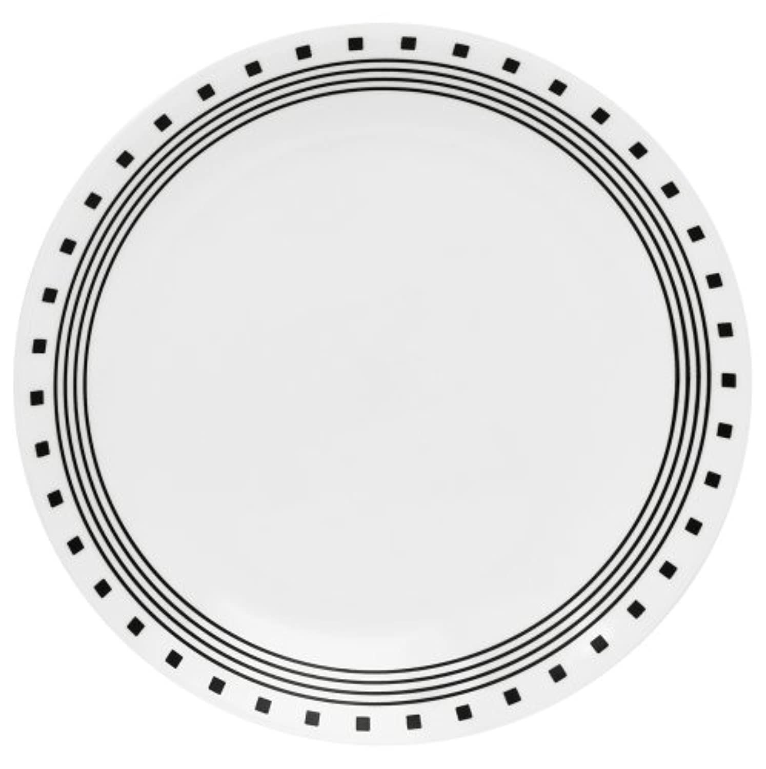 Corelle Livingware Black/White Glass City Block Dinner Plate 10-1/4 in. D 1pk/each