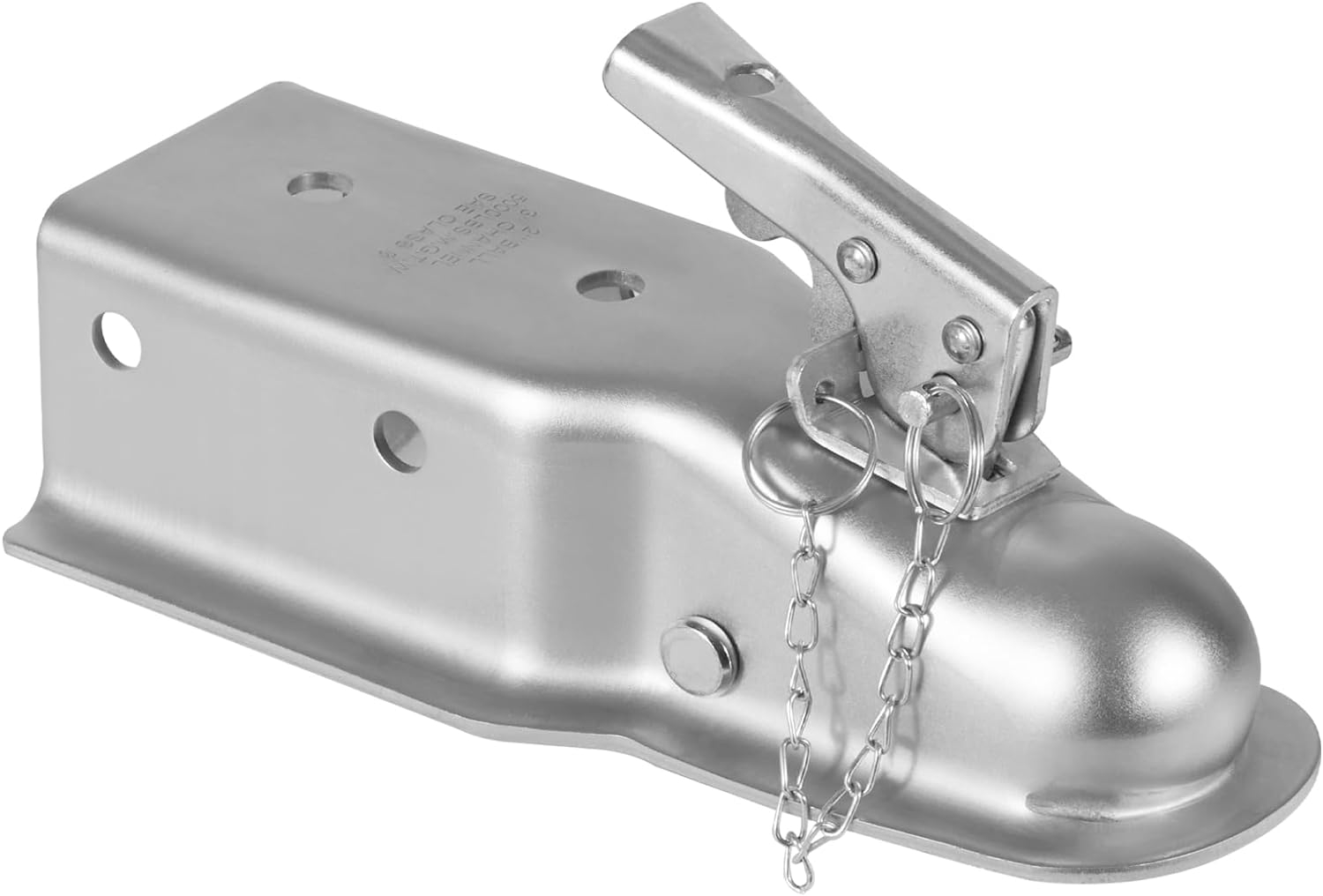 KFFKFF Straight Trailer Connector, Compatible with 2-Inch Hitch Ball, 3-Inch Channel, 5000 lbs Load Limit, Robust Trailer Tongue Connector, Perfect for Hauling Station Wagons, Zinc Coated Surface