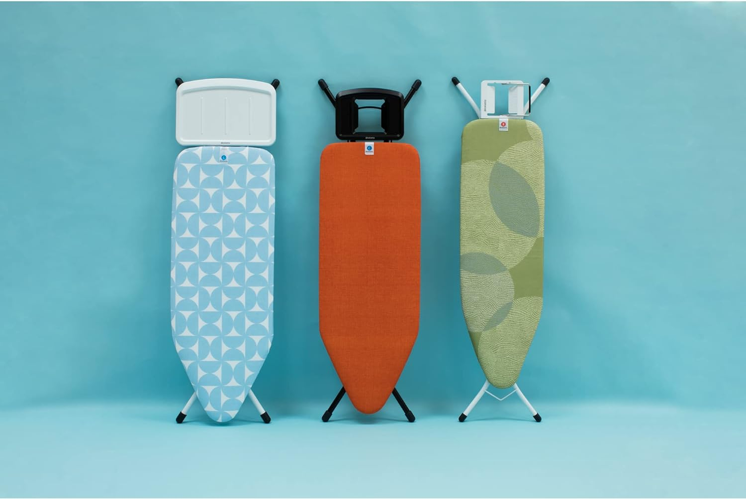 Brabantia Size D (53 x 18 inches) Replacement Ironing Board Cover with Durable Foam Layer (Fresh Breeze) Easy-Fit, 100% Cotton