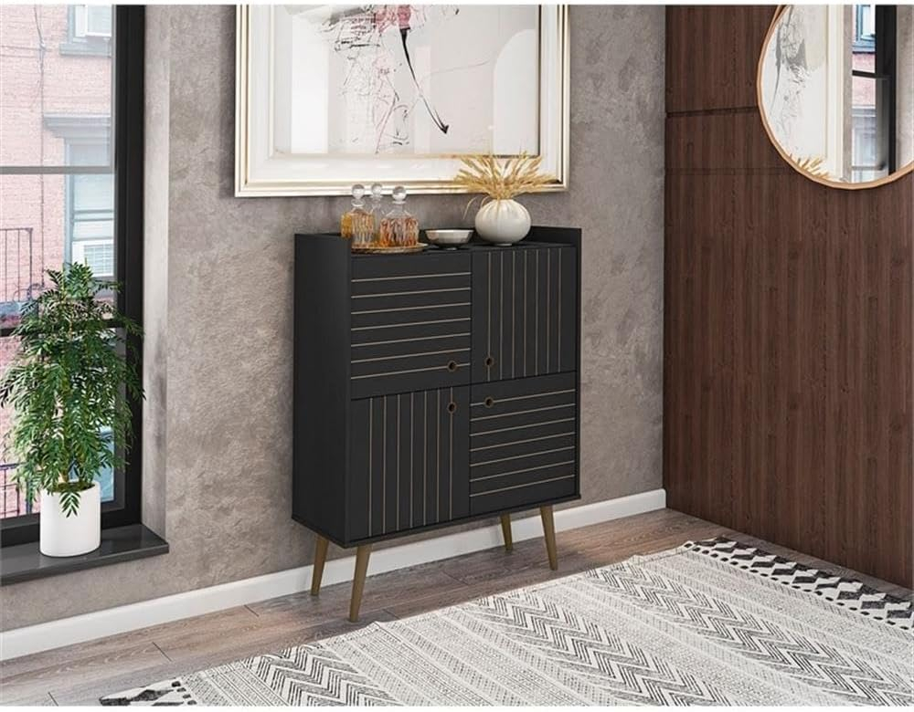Bogart Black Mid-Century Modern Office Accent Cabinet