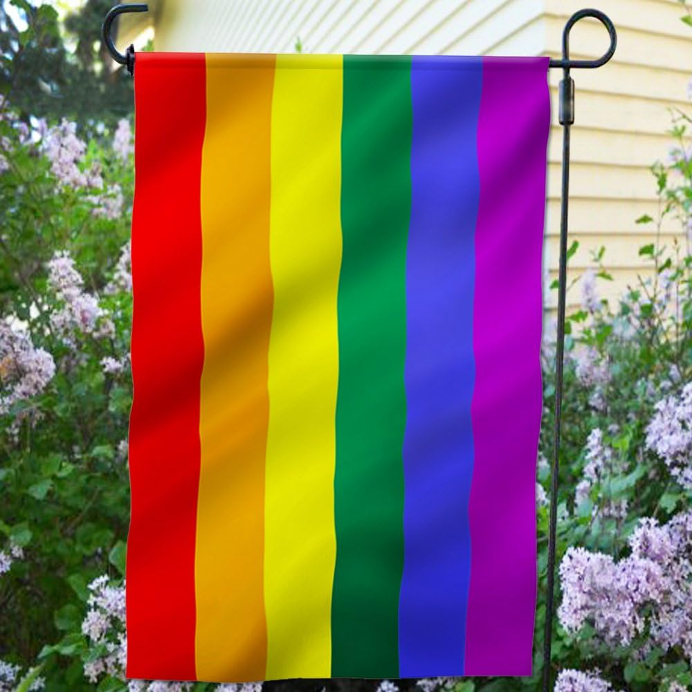 Anley Double Sided Rainbow LGBT Decorative Garden Flags Yard Flags - 18 x 12.5 Inch