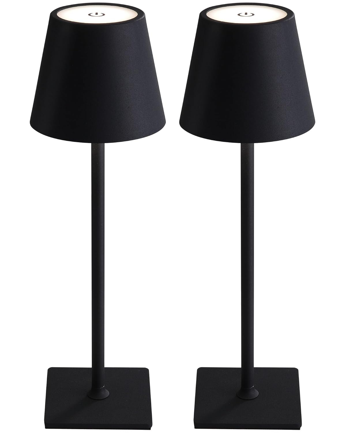 KDG 2 Pack Cordless Table Lamp,Portable LED Desk Lamp, 5000mAh Battery Operated, 3 Color Stepless Dimming Up, for Restaurant/Bedroom/Bars/Outdoor Party/Camping/Coffee Shop Night Light(Black)