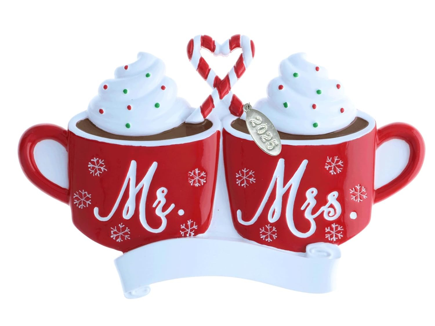 Twisted Anchor Trading Our First Christmas Ornament, 1-Pack – Just Married Mr and Mrs Hot Cocoa Design, Wedding Gift for Couples with Gift Box