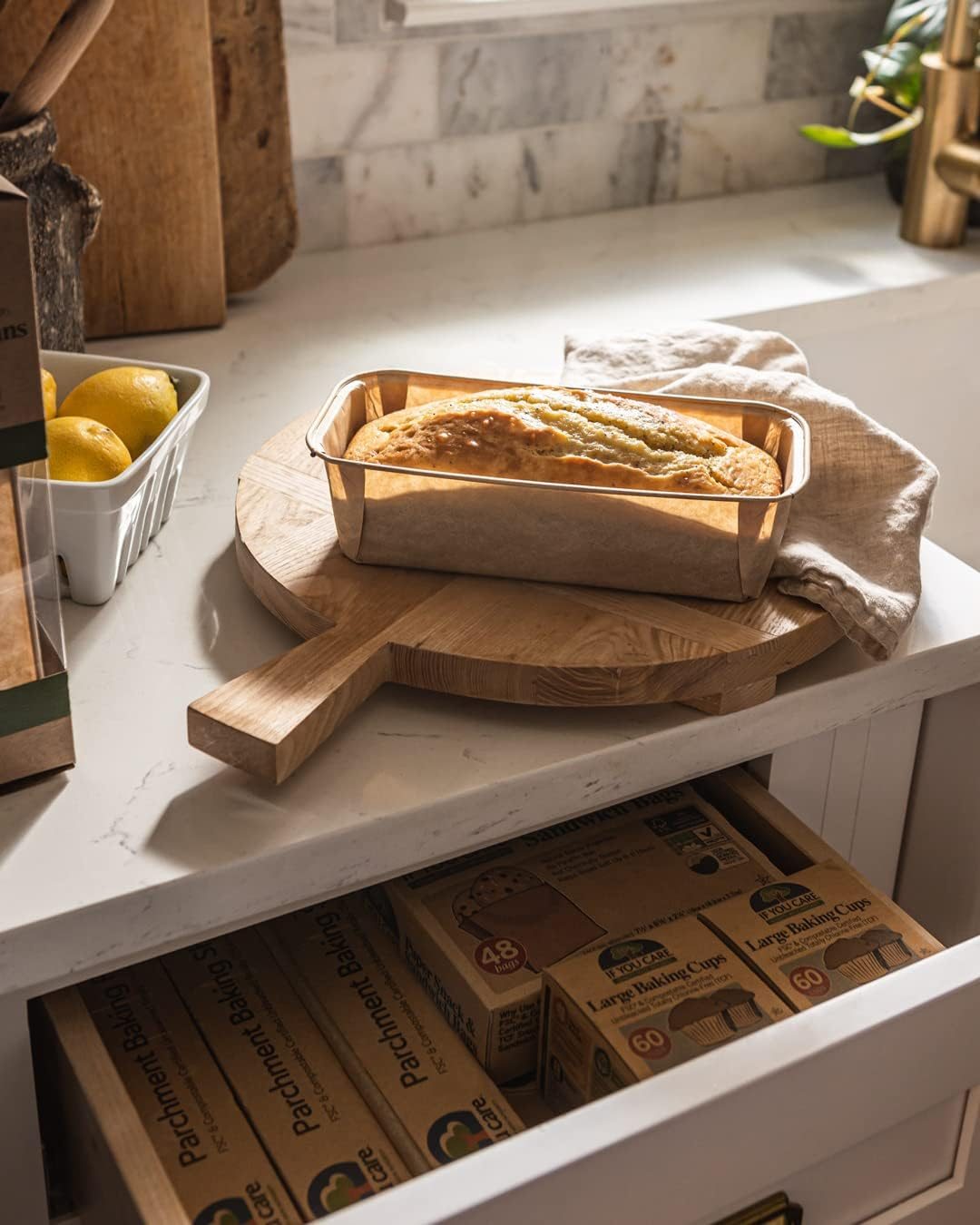 Natural Greaseproof Paper Loaf Baking Pans, 4-Count