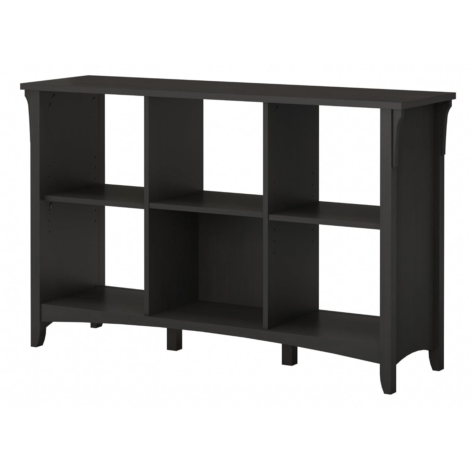 Bush Furniture Salinas 6 Cube Bookcase Organizer, Vintage Black