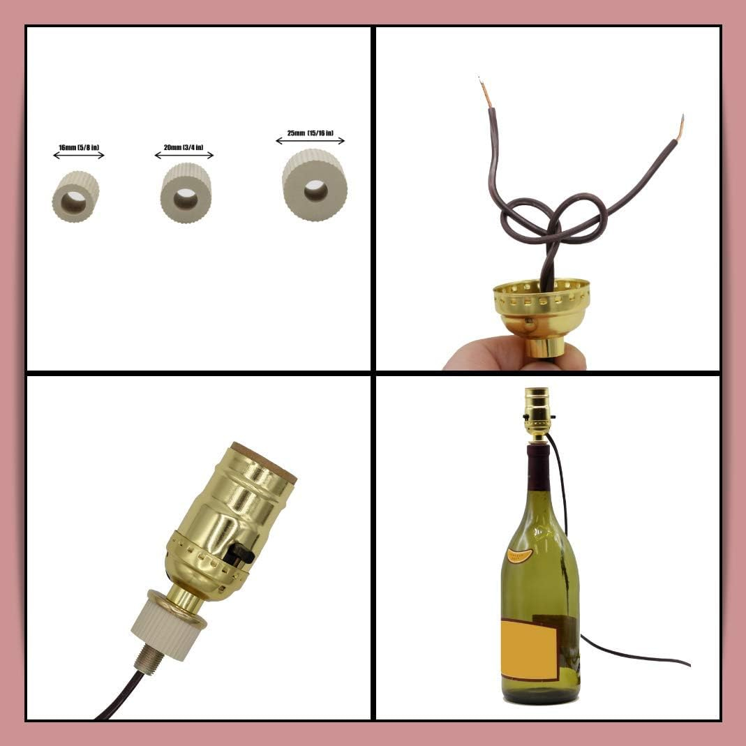 Gold and White DIY Bottle Lamp Conversion Kit
