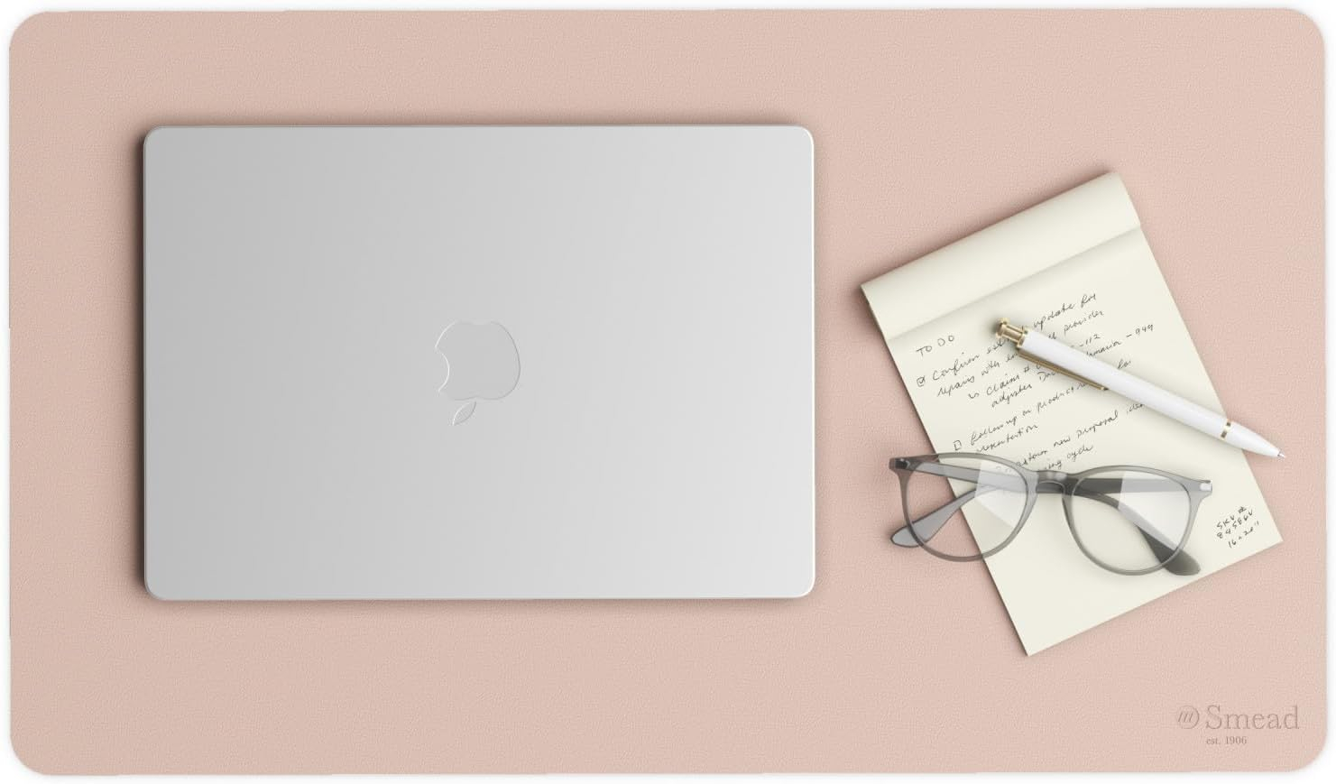 Dusty Rose Faux Leather Desk Pad 23.6" x 13.7"