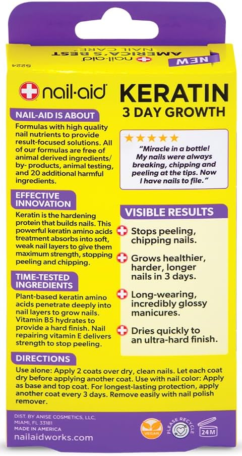 Nail-Aid 3 Day Growth Keratin Amino Acids Formula, 0.55 Fl Oz