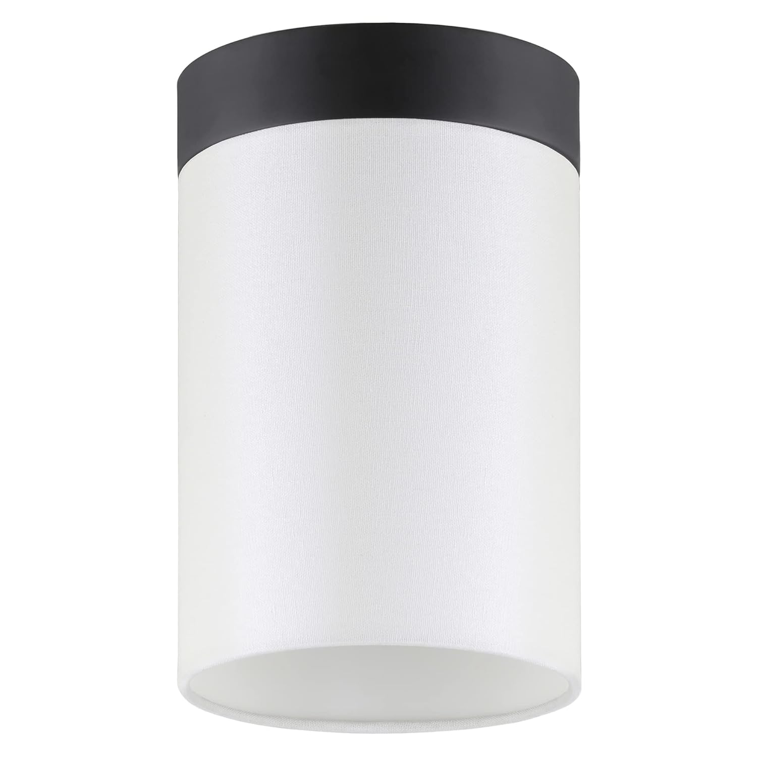 Evelyn&Zoe 6" Blackened Bronze Metal/Fabric Semi Flush Mount
