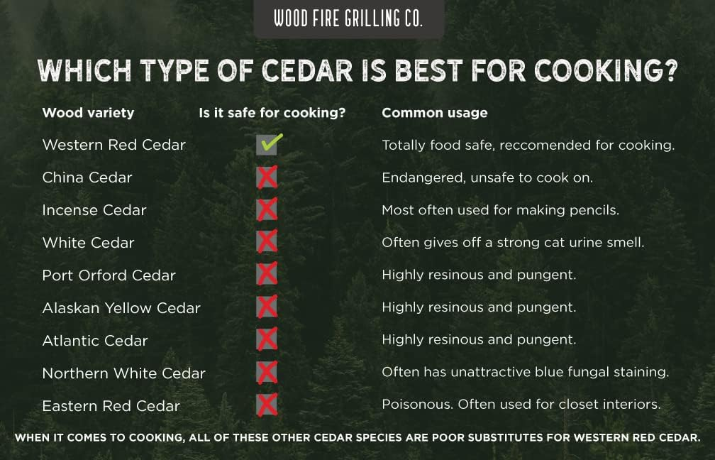 Wood Fire Grilling 5" x 11" x 6" Western Red Cedar Grilling Planks (6 Pack)