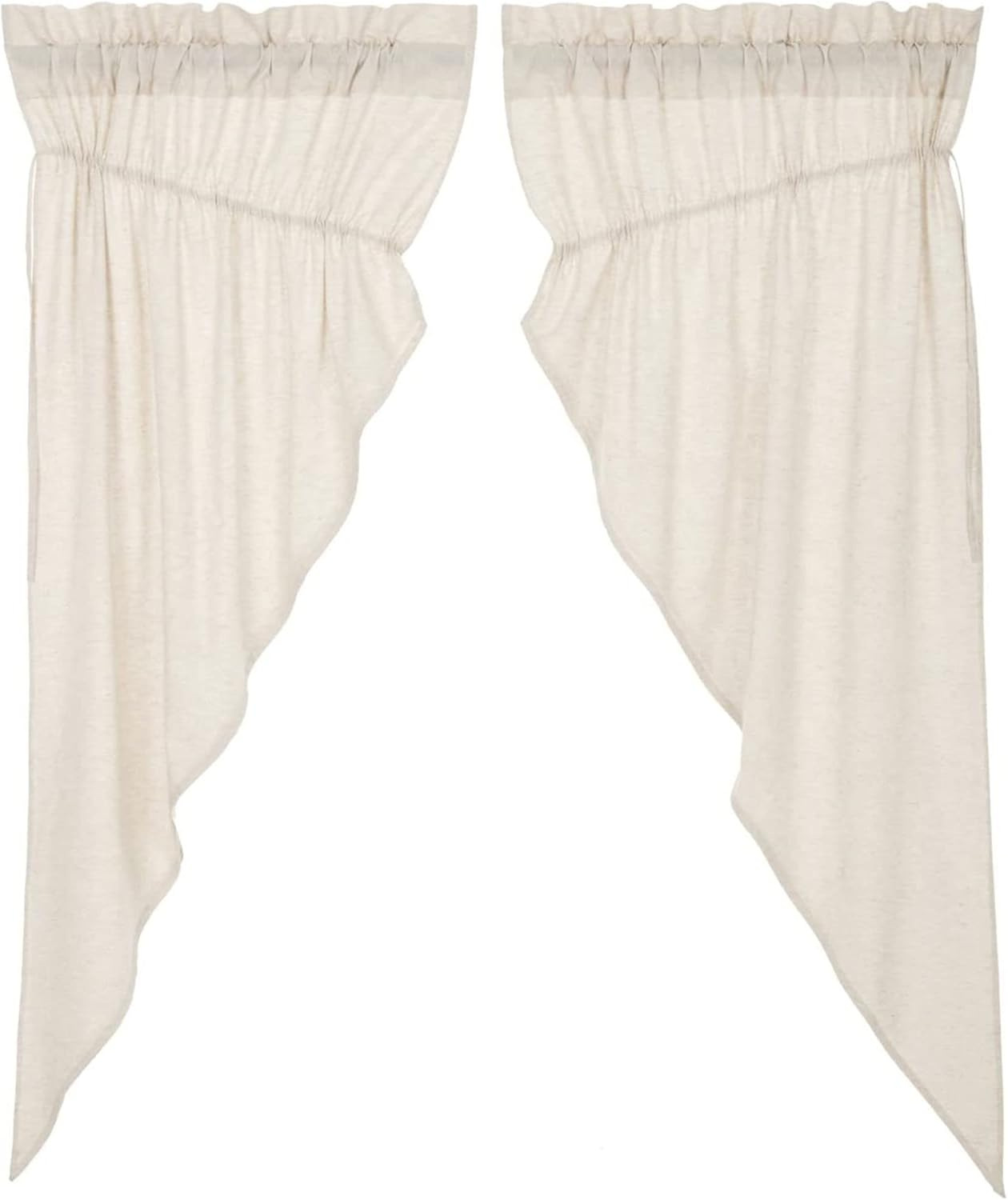 VHC Brands Simple Life Flax Prairie Short Panel Set, Creme (2 Panels)