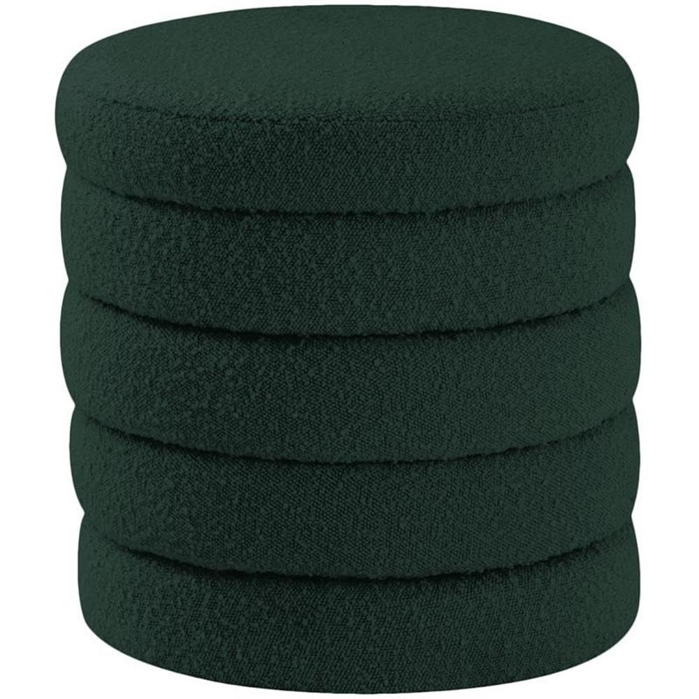 Meridian Furniture Aphia Green Boucle Fabric Ottoman/Stool