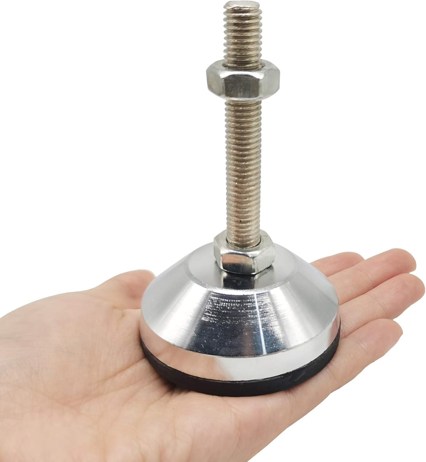 TIHOOD 2PCS Heavy Duty Leveling Screw Leg 4" Adjustable Feet Leveler Foot for Furniture Mechanical Equipment(Black)