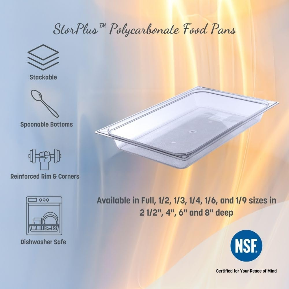 Clear 1/4 Size 4-Inch Deep Plastic Food Pan