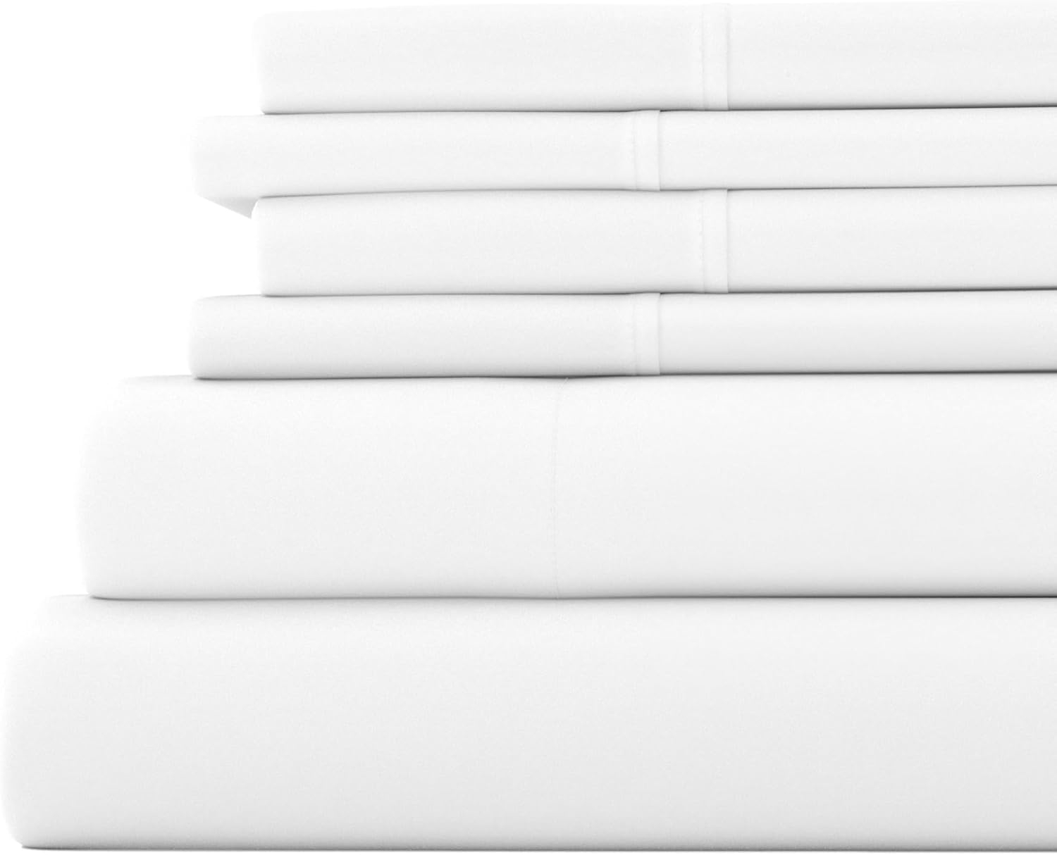 Linen Market 6 Piece Bed Sheet Set, White, King
