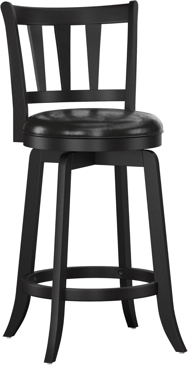 Hillsdale Furniture Presque Isle Wood Bar Height Swivel Stool, Black
