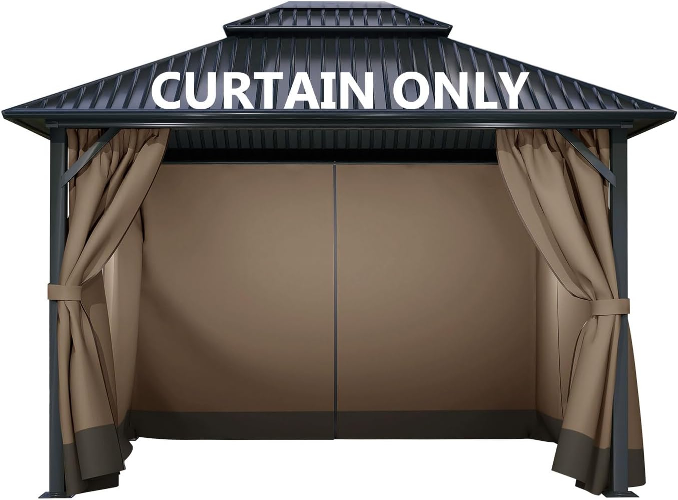 COWVIE 4-Panel 10' x 10' Gazebo Replacement Curtains, Patio Privacy Sidewalls with Double Zipper, Replacement for Outdoor Gazebo Canopy (Curtain Only)