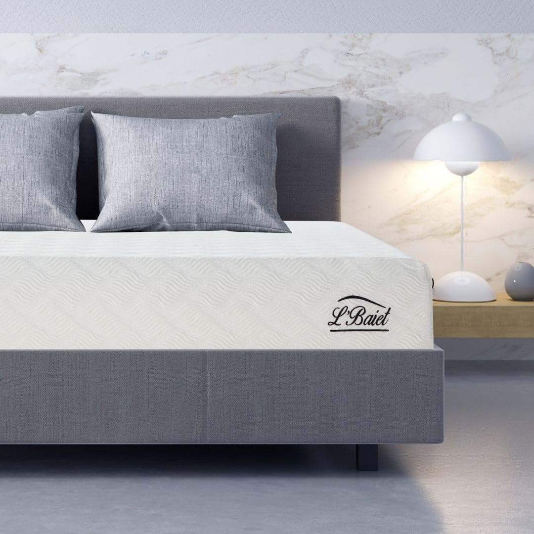 L’Baiet 6” Gel Memory Foam Mattress, Twin Size / Bed in a Box / Medium Firm / Breathable Cooling-Gel Comfort Technology / Pressure Relief / Comfy Support / Soft Fabric Cover / CertiPUR-US Certified