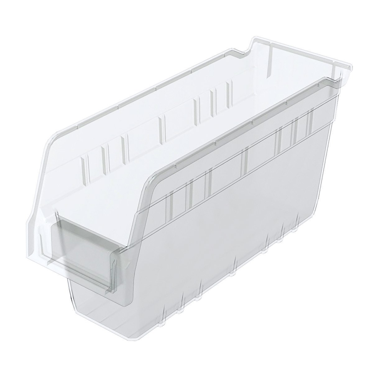 Clear Plastic Nesting Storage Bin with Label Holder, 12-Inch