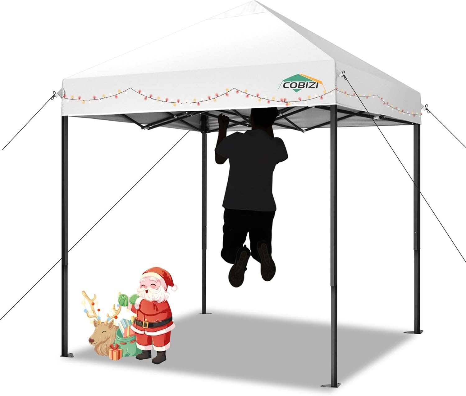 White 6.6x6.6ft Alloy Steel Pop Up Canopy Tent