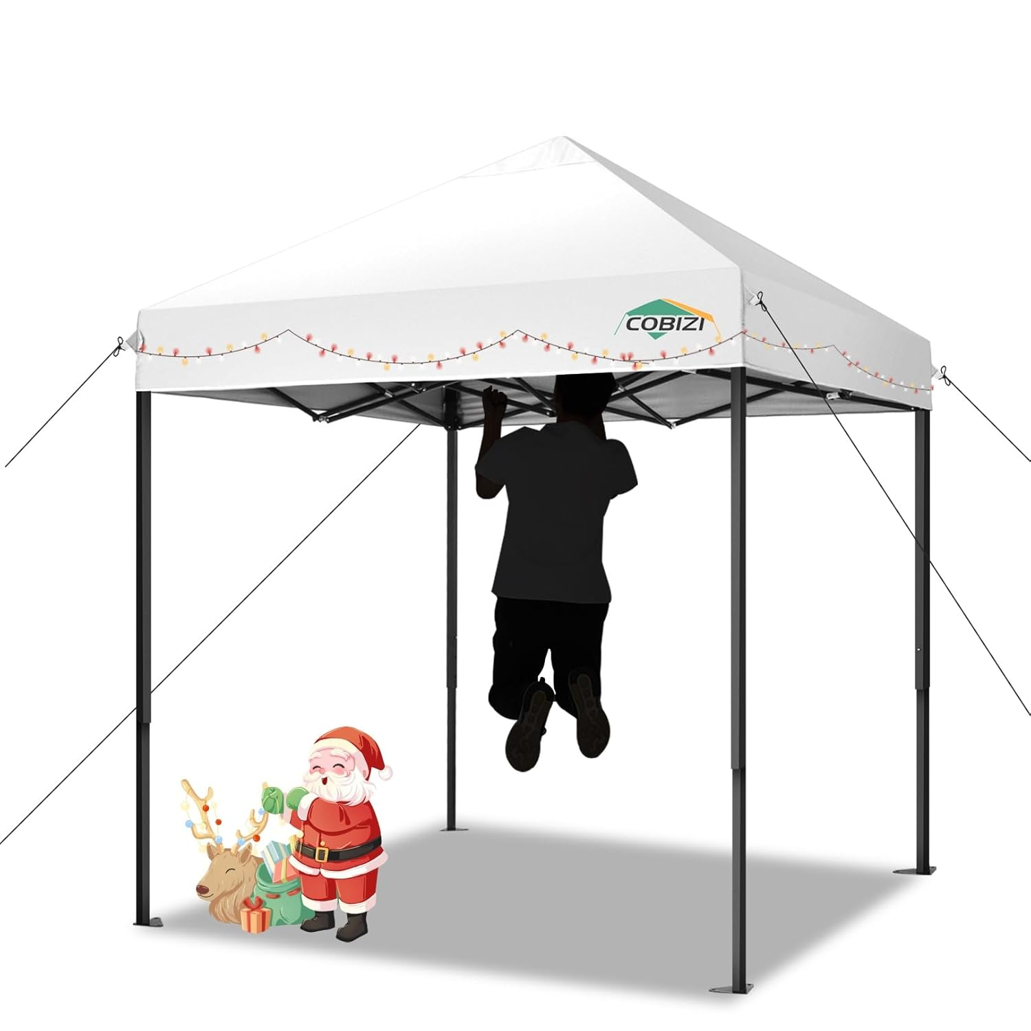 White 6.6x6.6ft Alloy Steel Pop Up Canopy Tent