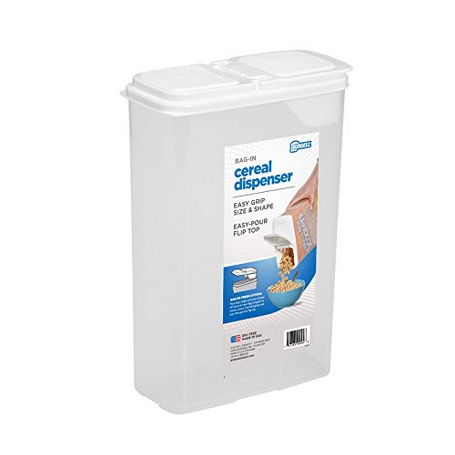 Clear BPA-Free Plastic Food Storage Dispensers Set with Flip Top Lid