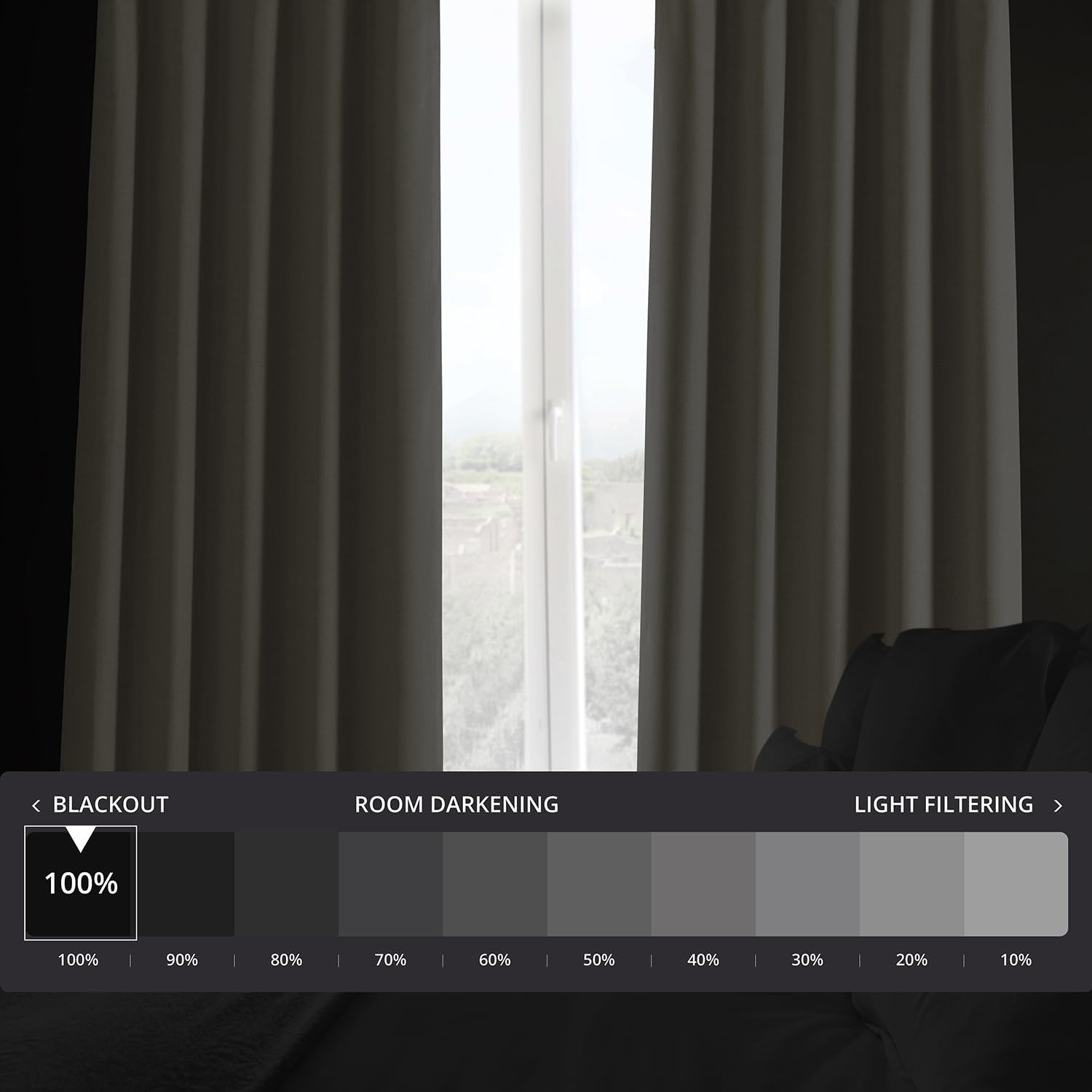 HPD HALF PRICE DRAPES Solid Thermal Insulated Blackout Curtains for Bedroom 84 Inches Long Curtain (1 Panel) Signature Blackout Linen Window Curtains for Living Room, 50W x 84L, Safari Tan
