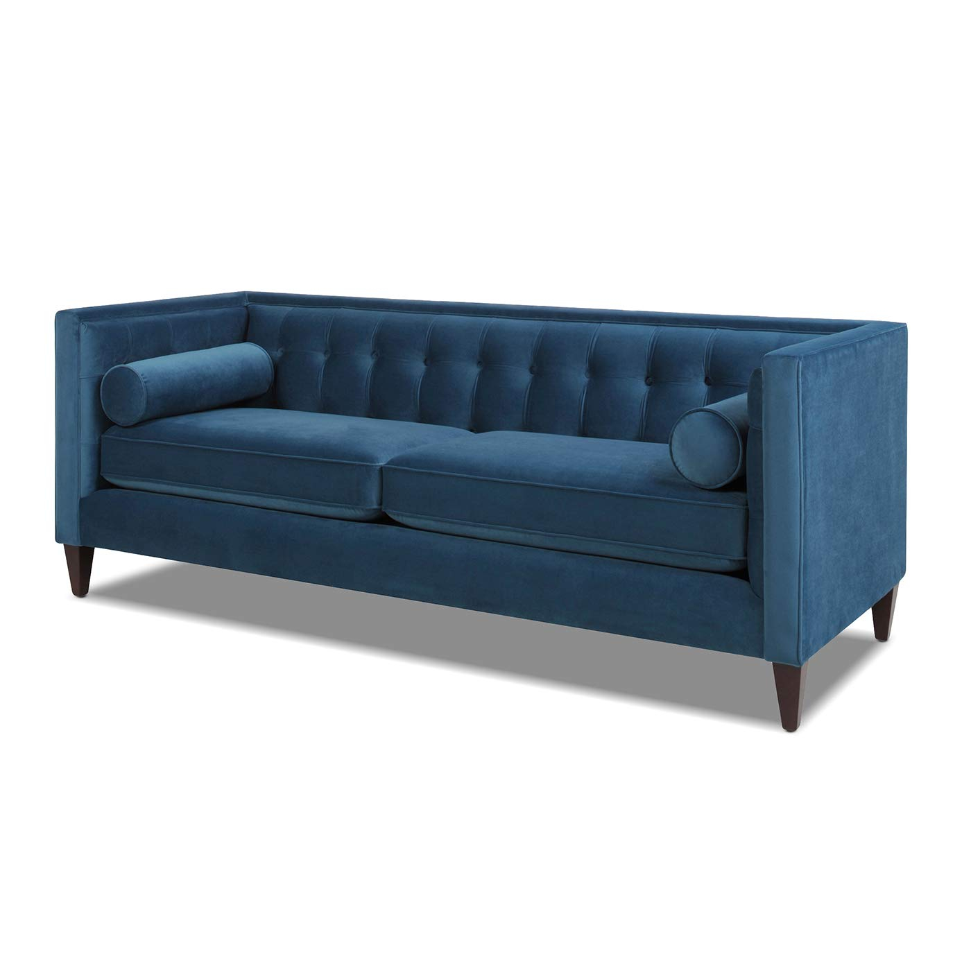 Jack 84" Tufted Tuxedo Sofa Double Cushion Satin Teal
