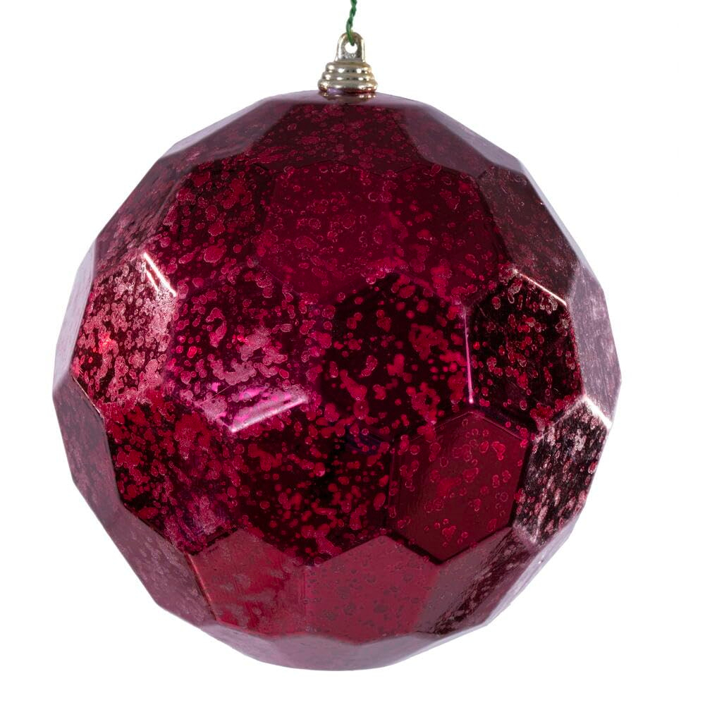 Vickerman 6" Burgundy Honeycomb Mercury Ornament. It Includes 2 Pieces per Bag.