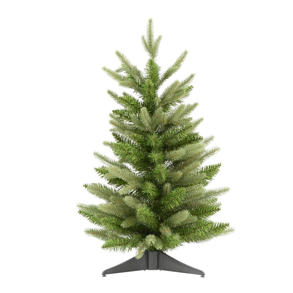 Vickerman 24" Fraser Fir Artificial Christmas Tree, Unlit - Faux Table Top Christmas Tree - Seasonal Indoor Home Decor