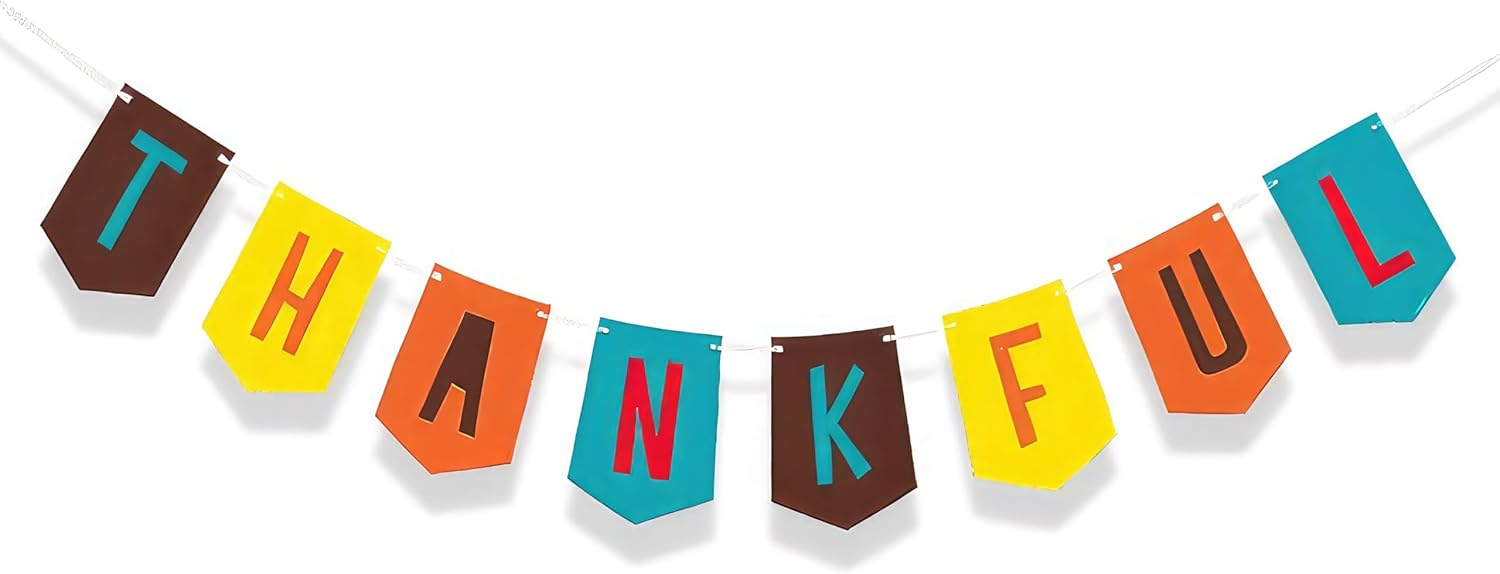 Thankful Thanksgiving Party Banner - 5 Ft | Multicolor | 1 Pc