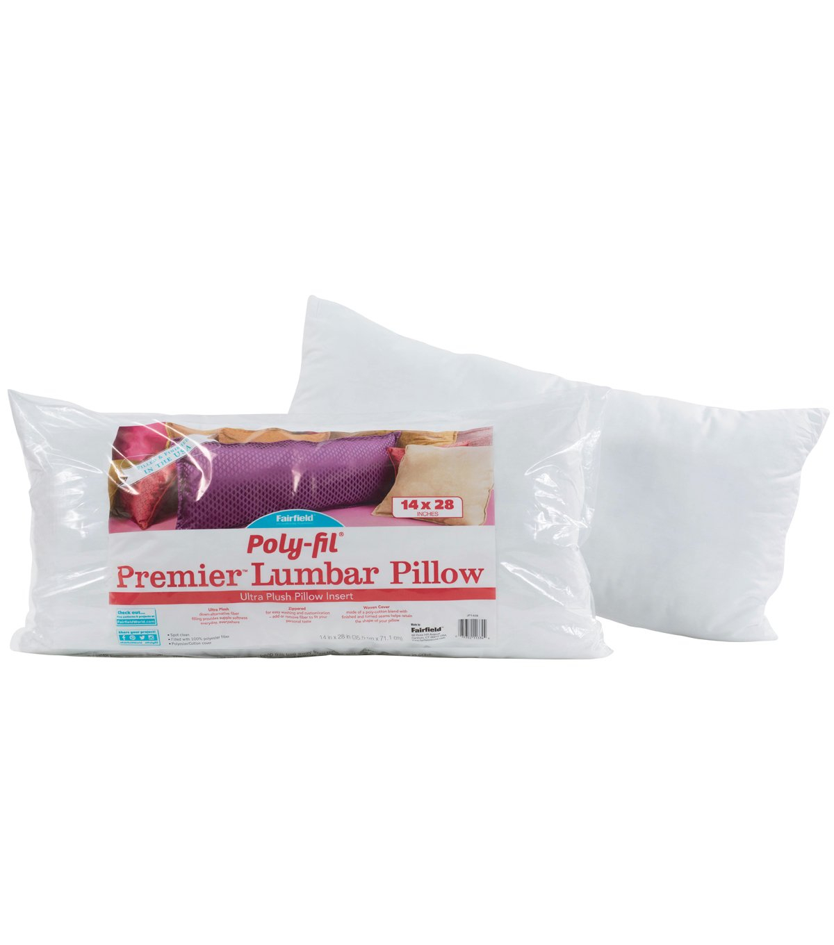 Poly-Fil® Premier™ Lumbar Pillow Inserts by Fairfield™, 14" x 28"