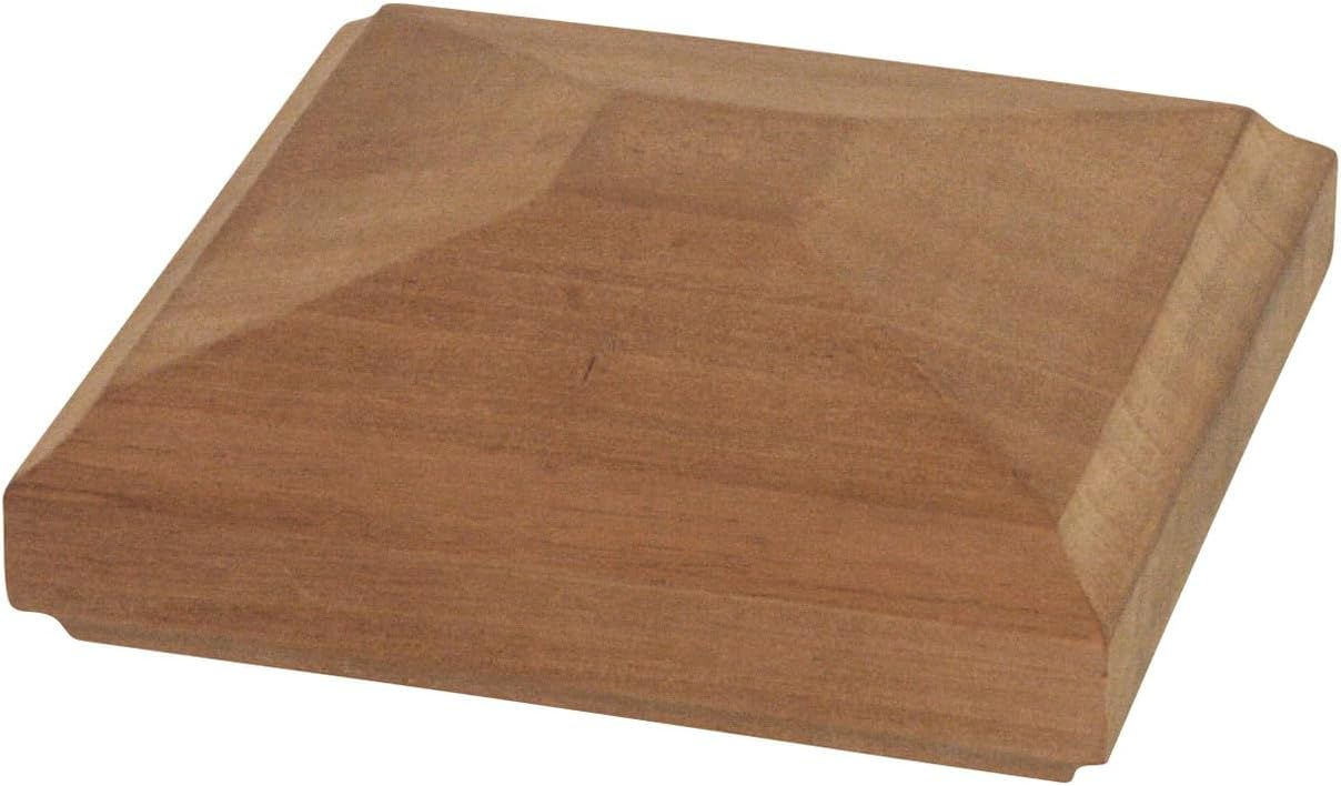 4x4 Traditional Wood Pyramid Post Cap by Captiva - One-Piece Miterless - 3/8" Extended Lip - (3-1/2" x 3-1/2")