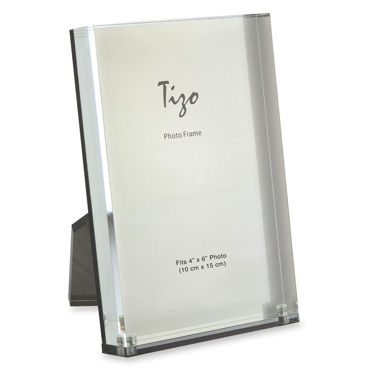 Silver 4x6 Acrylic Tabletop Picture Frame with Magnetic Closures