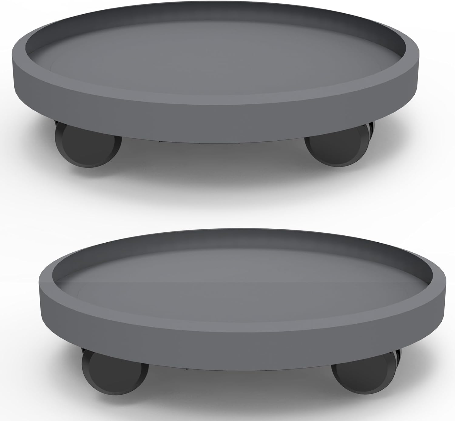 2 Pack of 14 Inch Heavy Duty Plant Caddy with Wheels,Rolling Plant Stand Pot Trolley,Wheeled Planter Saucer Tray,Potted Flower Mover Dolly with Casters Round Coaster for Indoor Outdoor