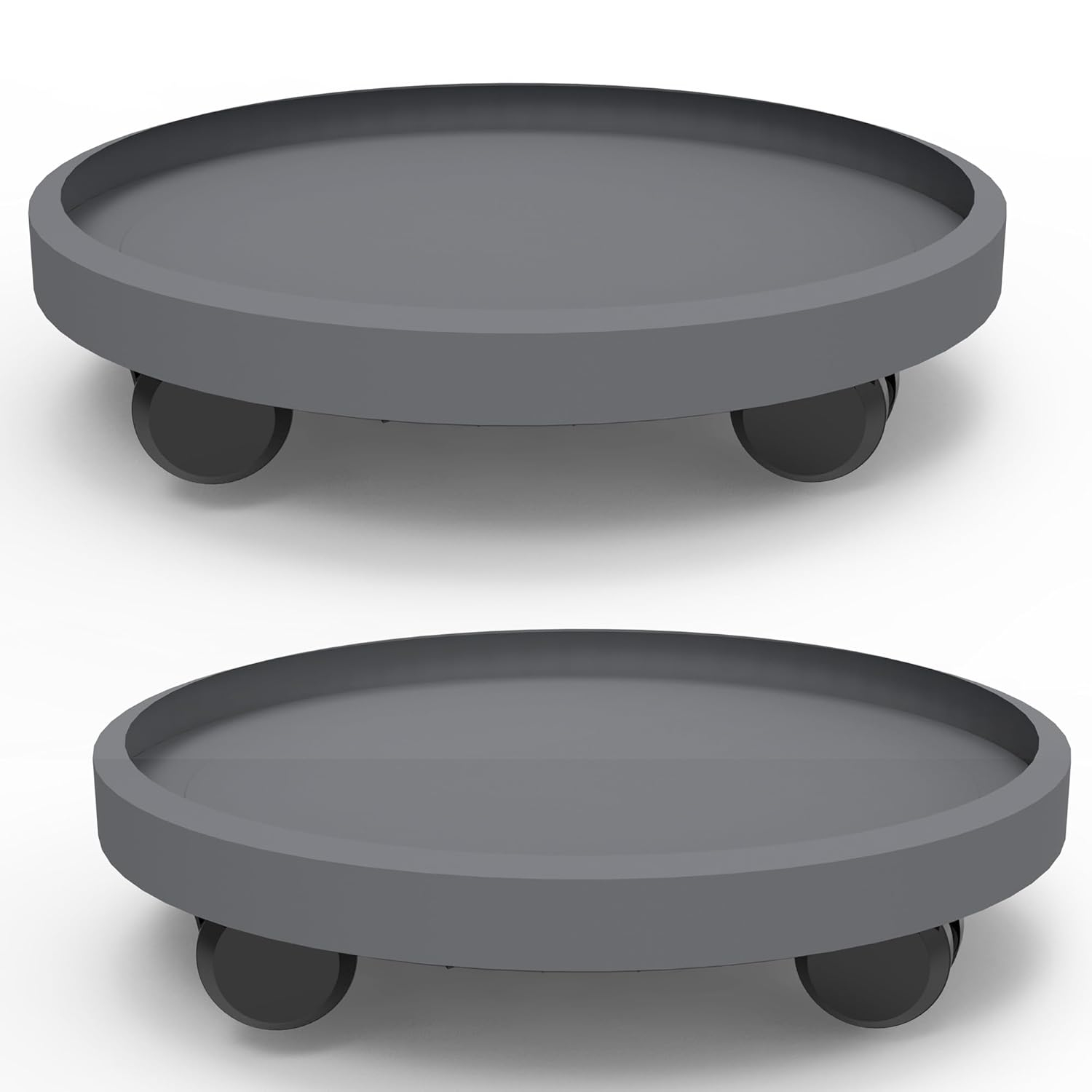 2 Pack of 14 Inch Heavy Duty Plant Caddy with Wheels,Rolling Plant Stand Pot Trolley,Wheeled Planter Saucer Tray,Potted Flower Mover Dolly with Casters Round Coaster for Indoor Outdoor
