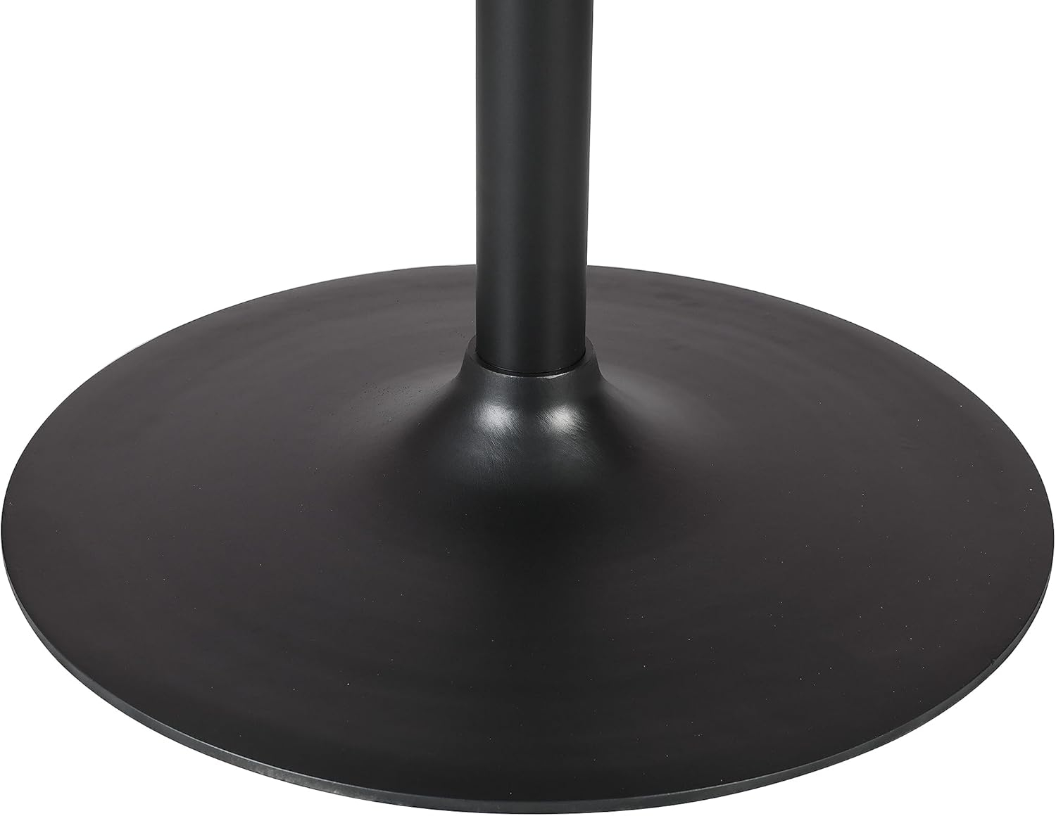 Rowan 42" White Marble Round Dining Table with Black Iron Base