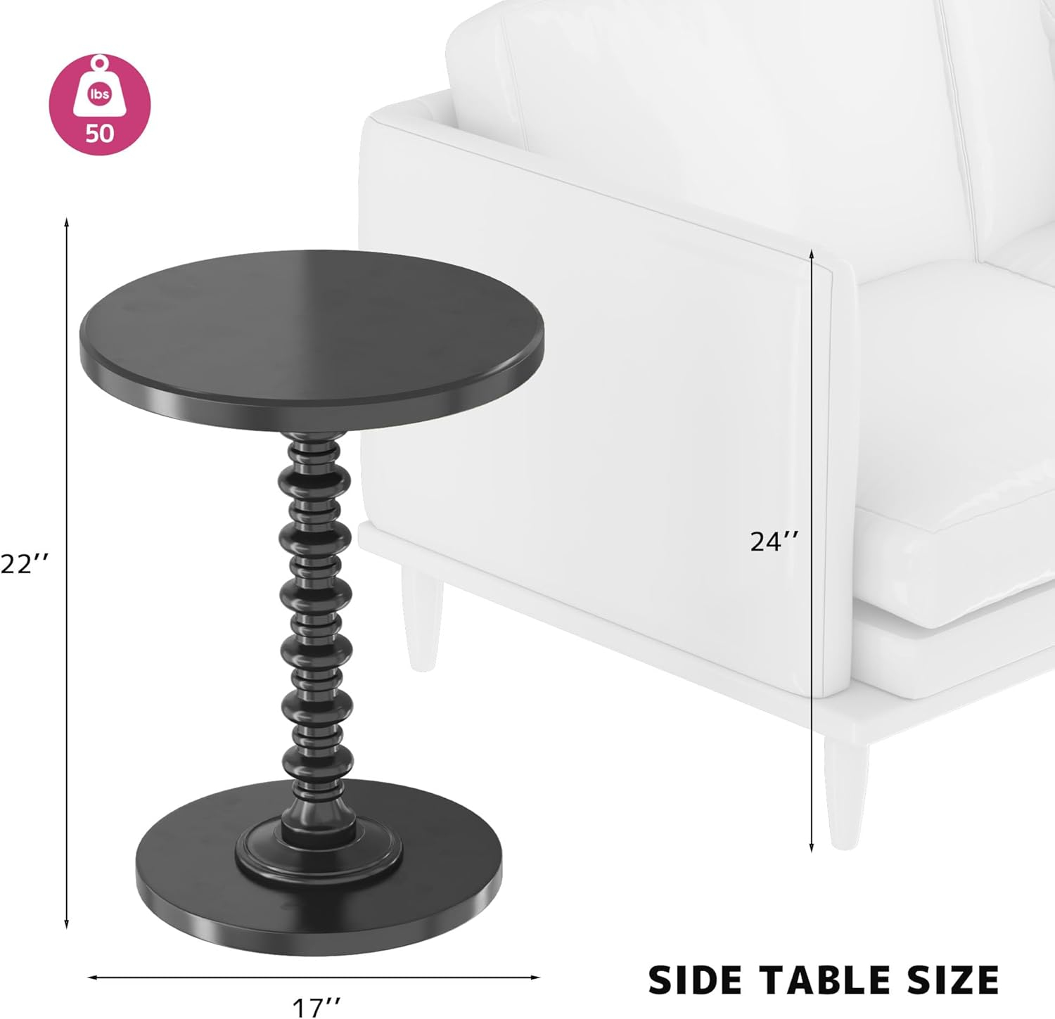 ACME Acton End Table in Black
