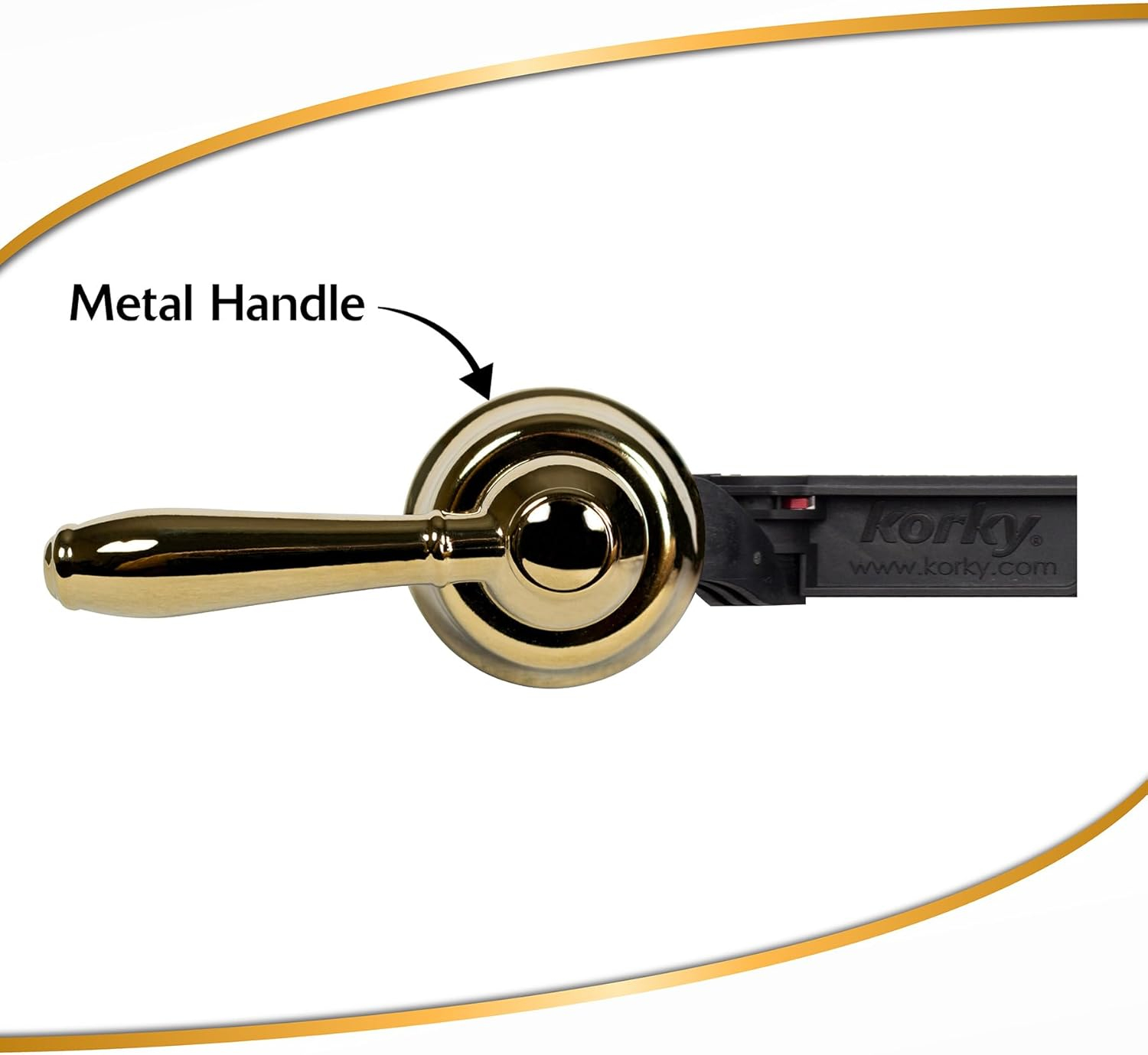 Korky 6021AM StrongARM Metal Tank Lever, Universal to Fit Front Angled Side Left and Right Mount Toilets, Polished Gold