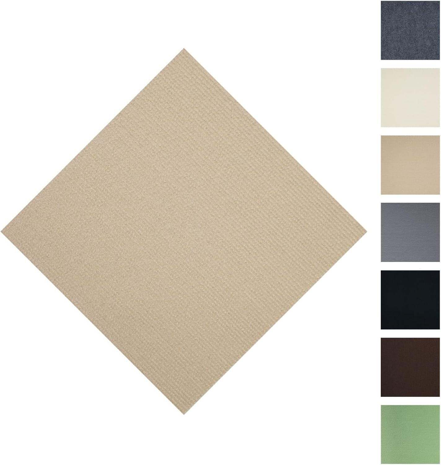 Self Adhesive Carpet Tiles,Non-Slip Peel and Stick Squares Splicing Puzzle Carpet Floor Tile,DIY Off White Easy Install 10 Pcs Floor Tiles 12" x 12"