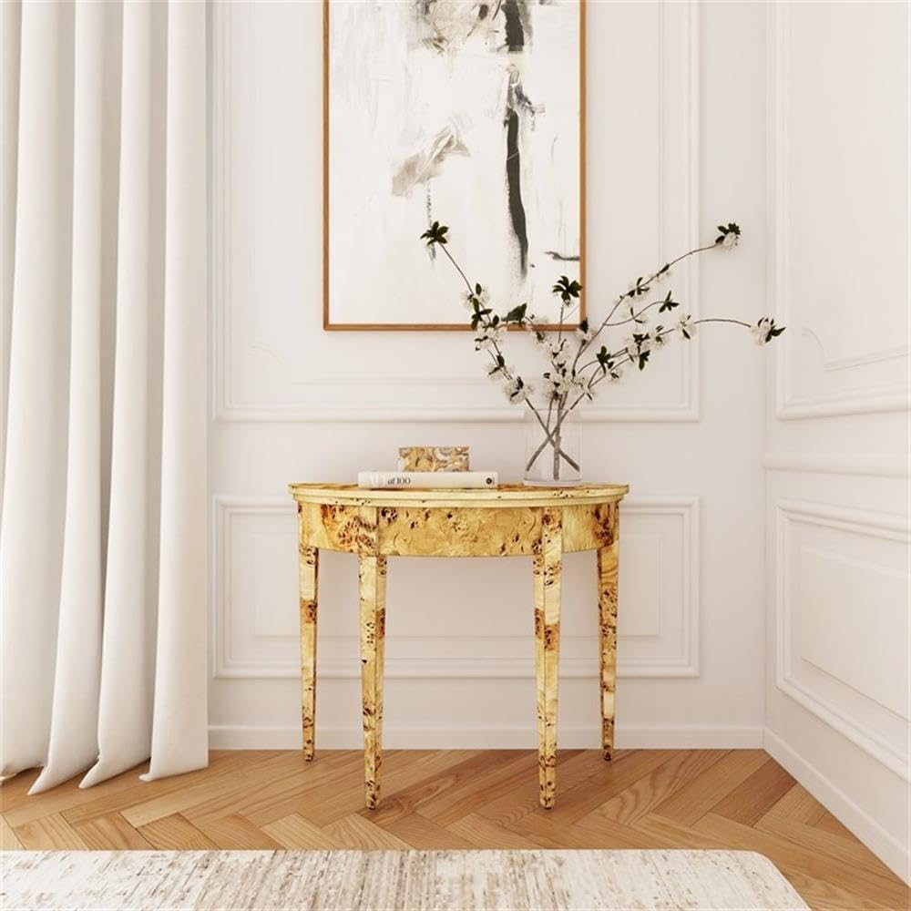 Butler Specialty Company Hampton Burl Demilune 36" Console Table - Light Brown